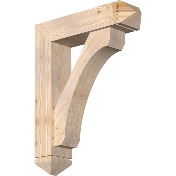 Ekena Millwork Legacy Arts and Crafts Smooth Bracket w/ Offset Brace, Douglas Fir, 7 1/2"W x 30"D x 38"H BKT0806X30X38LEC03SDF - main